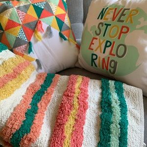 Two Throw Pillows Bright Fun Colors